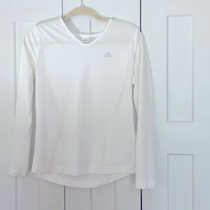 White long sleeve mesh work out top